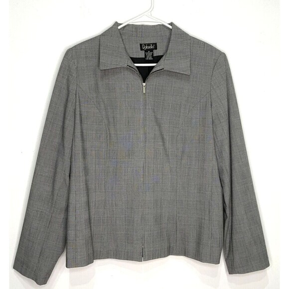 Rafaella Women's Jacket Zip Front Gray Black Size 16 - Picture 1 of 5